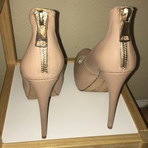 Nude Super High Leather Heels